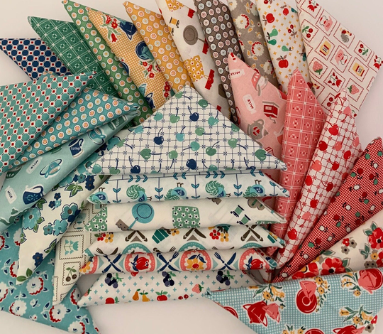 29 Piece Cook Book Fat Quarter Bundle - 1/4 Yard | Remnants Vintage Kitchen Floral |100 % Cotton Quilting Fabric By Riley Blake