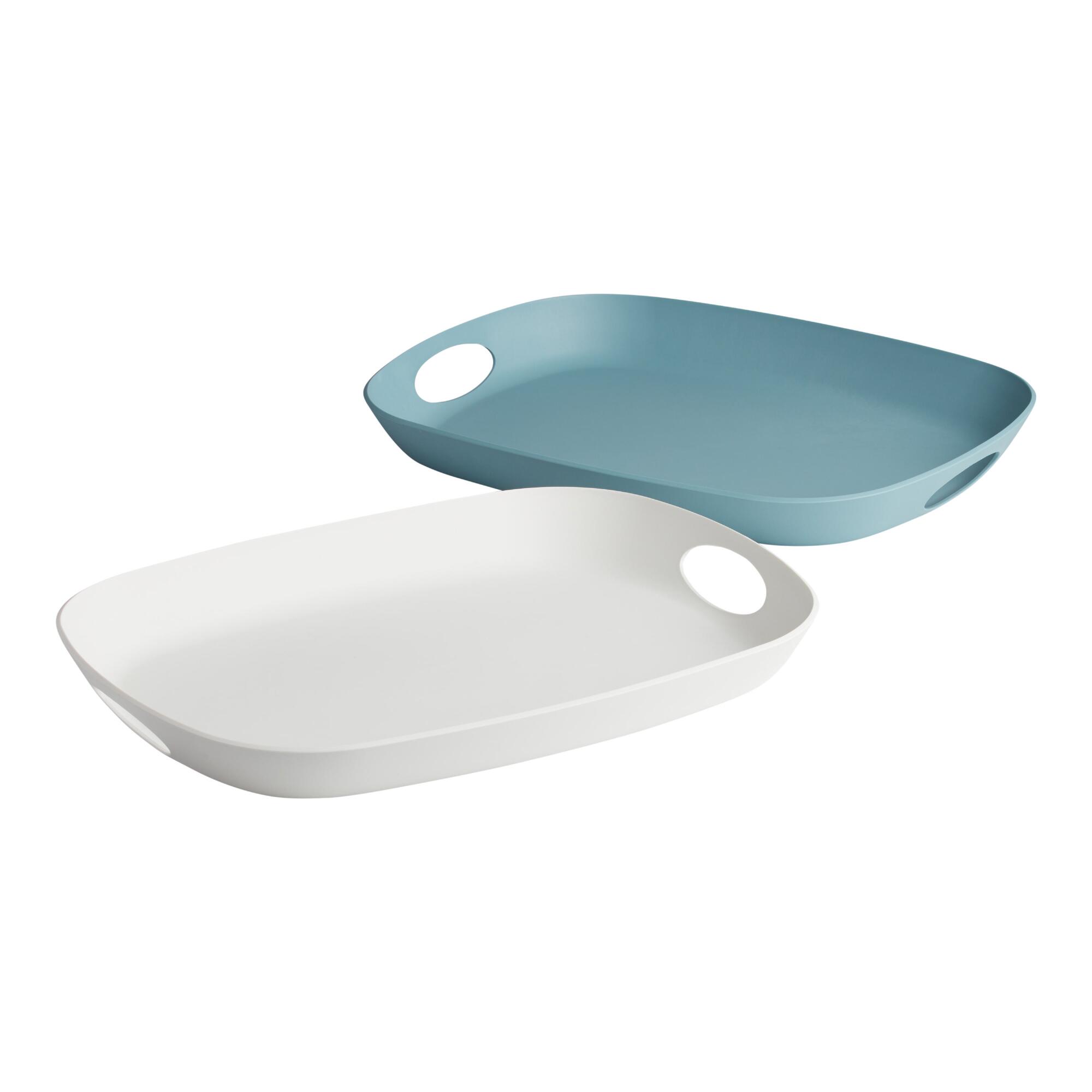 Oval Omada Serving Tray: White - Polypropylene by World Market