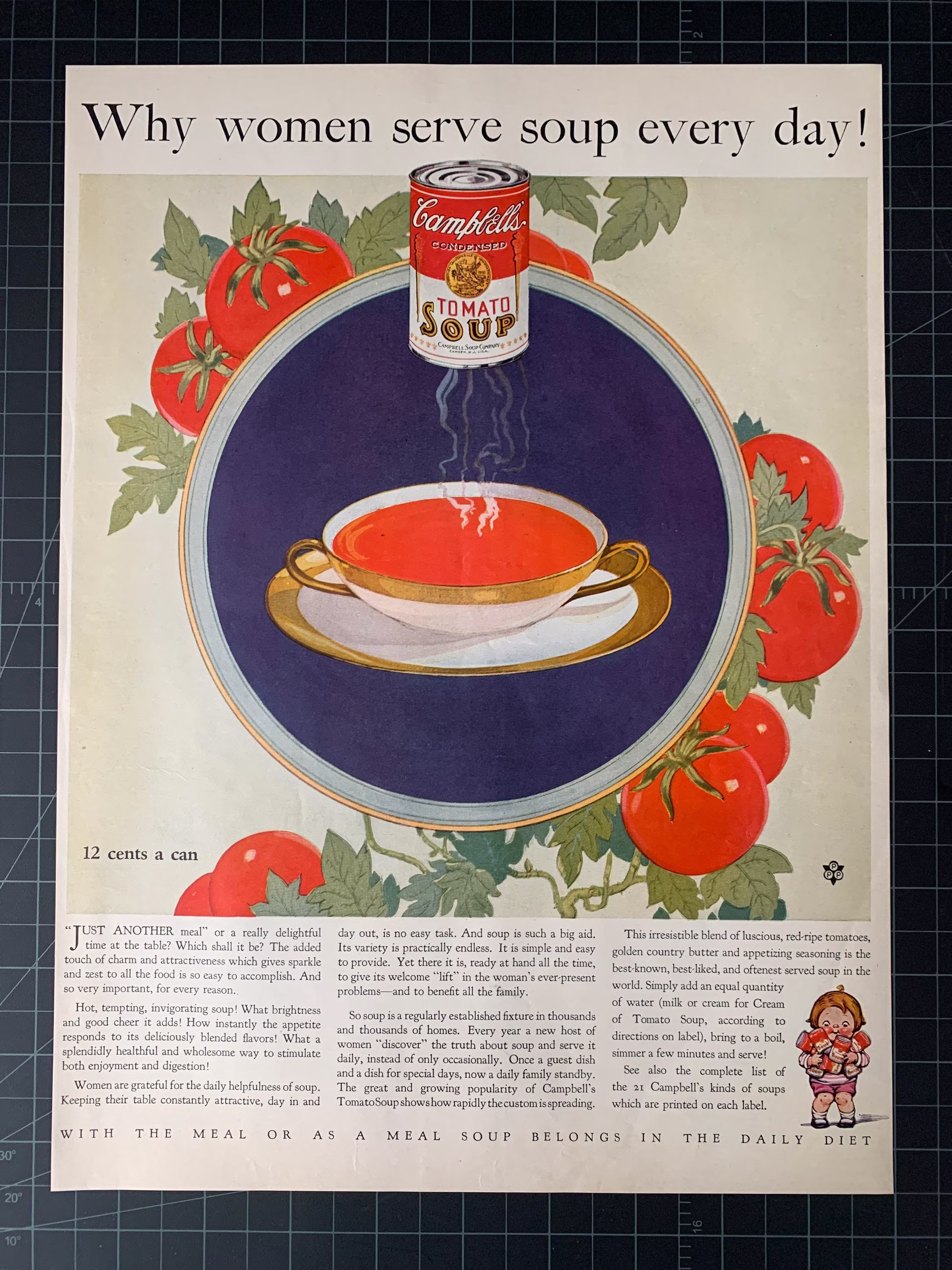 Vintage 1928 Campbell's Tomato Soup Print Ad