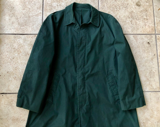 1950S 60S London Fog Green Cotton Blend Rain Coat | 46 Regular Ivy League Trad