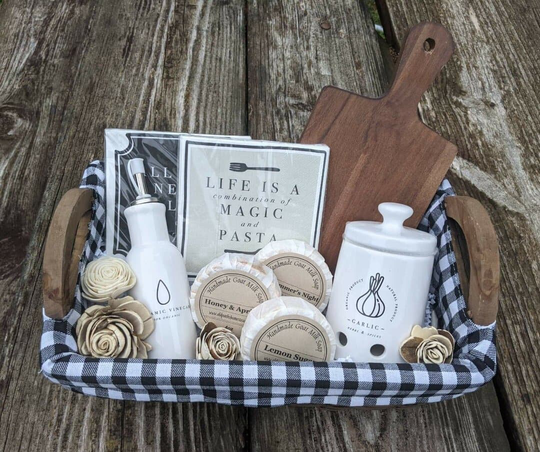 Farmhouse Gift Basket/Blessings House Warming Gift/Practical For Mom/Mother's Day Gift/Goat Milk Soap Set/Housewarming