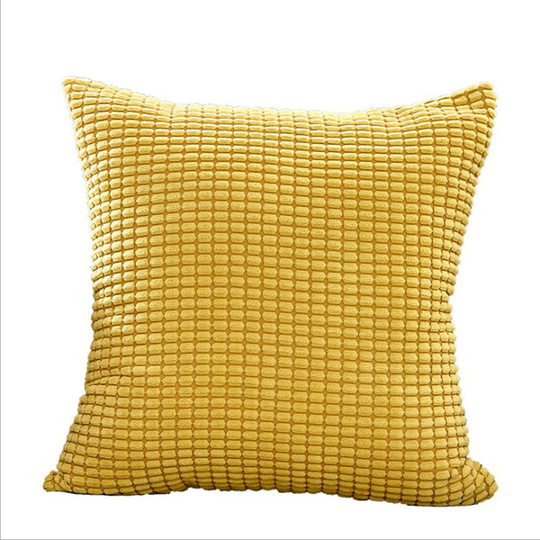 Cable-knit Polyester Blend soft feeling Pillow Covers 20''x20'' (Without Inserts) - yellow