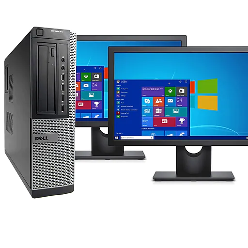 Dell OptiPlex 7010 Refurbished Desktop Computer with Dual 19" Monitors, Intel i5, 8GB Memory, 1TB HDD, Windows 10 Pro