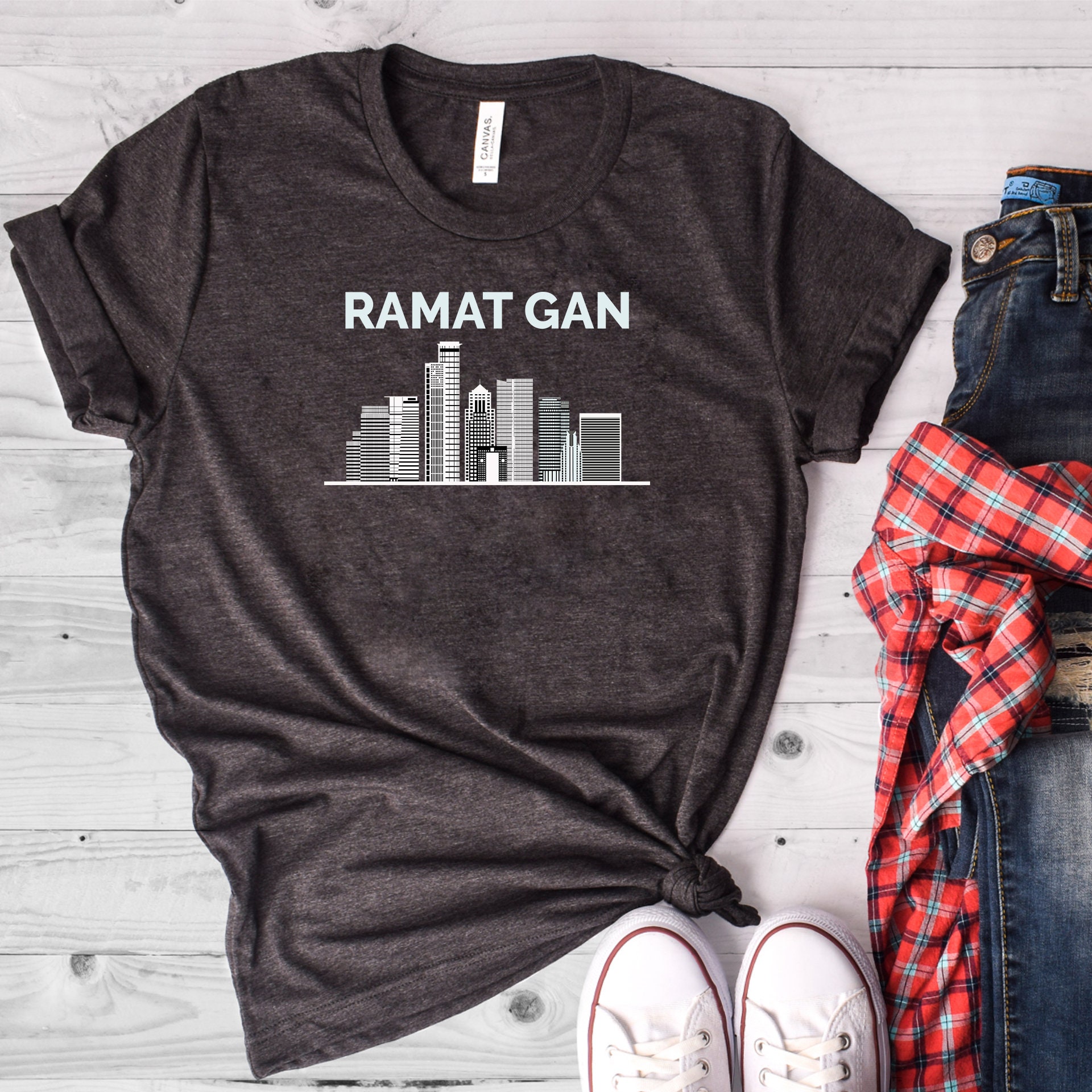 Ramat Gan Skyline Shirt, Israel Israel, T-Shirt, Shirts, Gift, T-Shirts