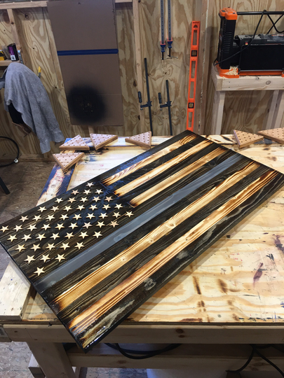 36x20 Thin Gray Line Correction Officer American Flag. Department Of Corrections