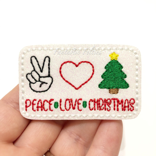 Peace Love Christmas Feltie | Felties Peace Felt Applique Embroidered Uncut | Set Of 4