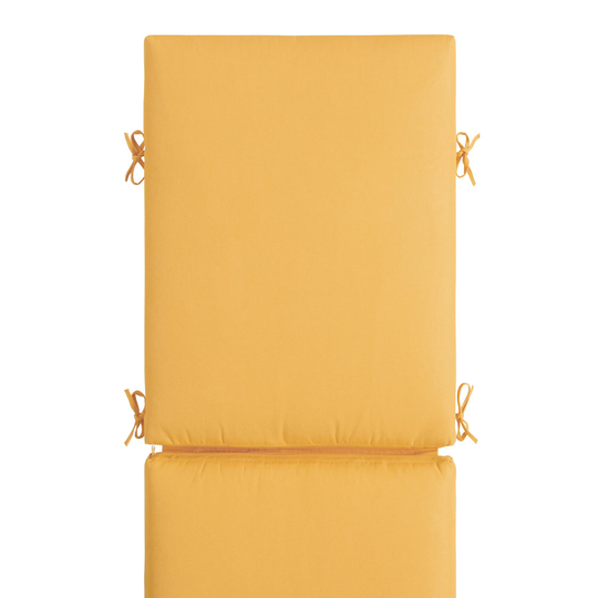 Sunbrella Buttercup Canvas Outdoor Patio Chaise Lounge Cushion: Yellow - Acrylic by World Market