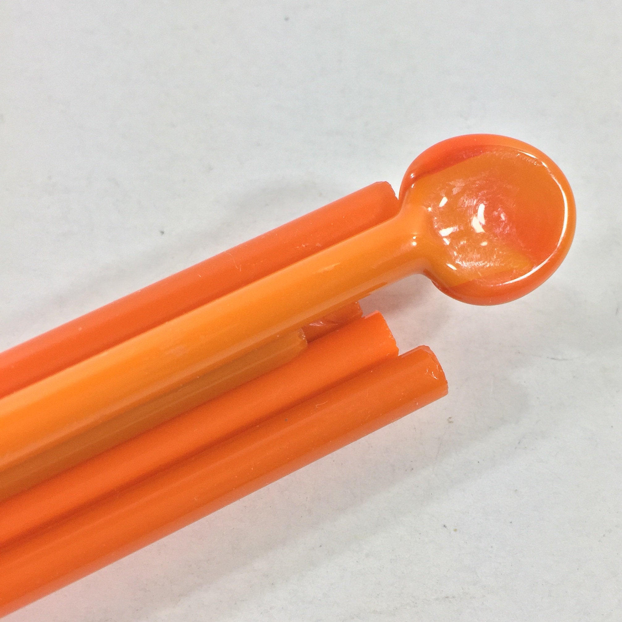 Tomato Soup Orange Murano Glass. Rare, Discontinued. 4-6mm Vetrofond Glass Rods Coe 104. Sold Per 0.25 Pound