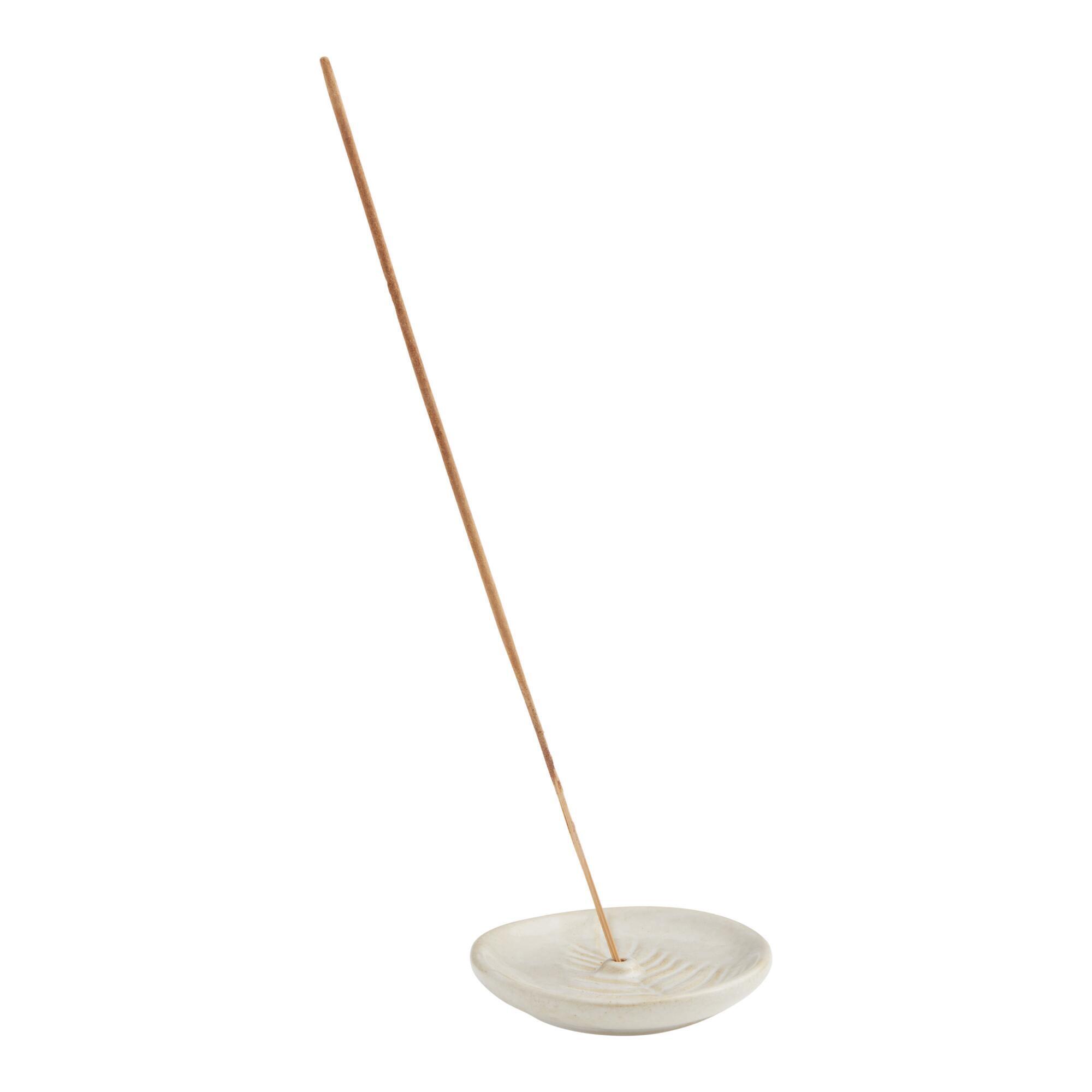 White Ceramic Leaf Incense Holder Set of 2: Natural by World Market