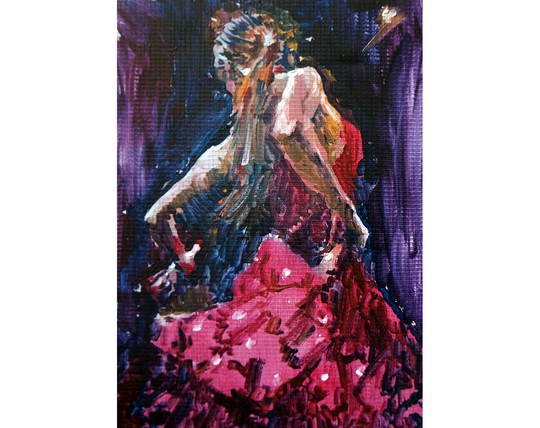 Flamenco Dance Painting Original Art Spanish Dancer Woman Oil On Canvas Impasto Wall By Artbolot