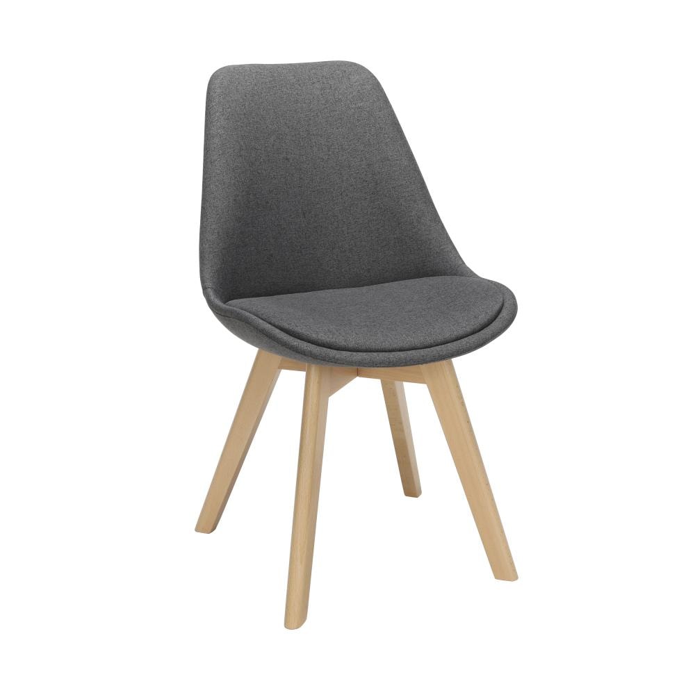 OFM Set of 2 161 Collection Traditional Polyester/Polyester Blend Upholstered Dining Side Chair (Wood Frame) in Gray | 161-F18B-DGRY-2