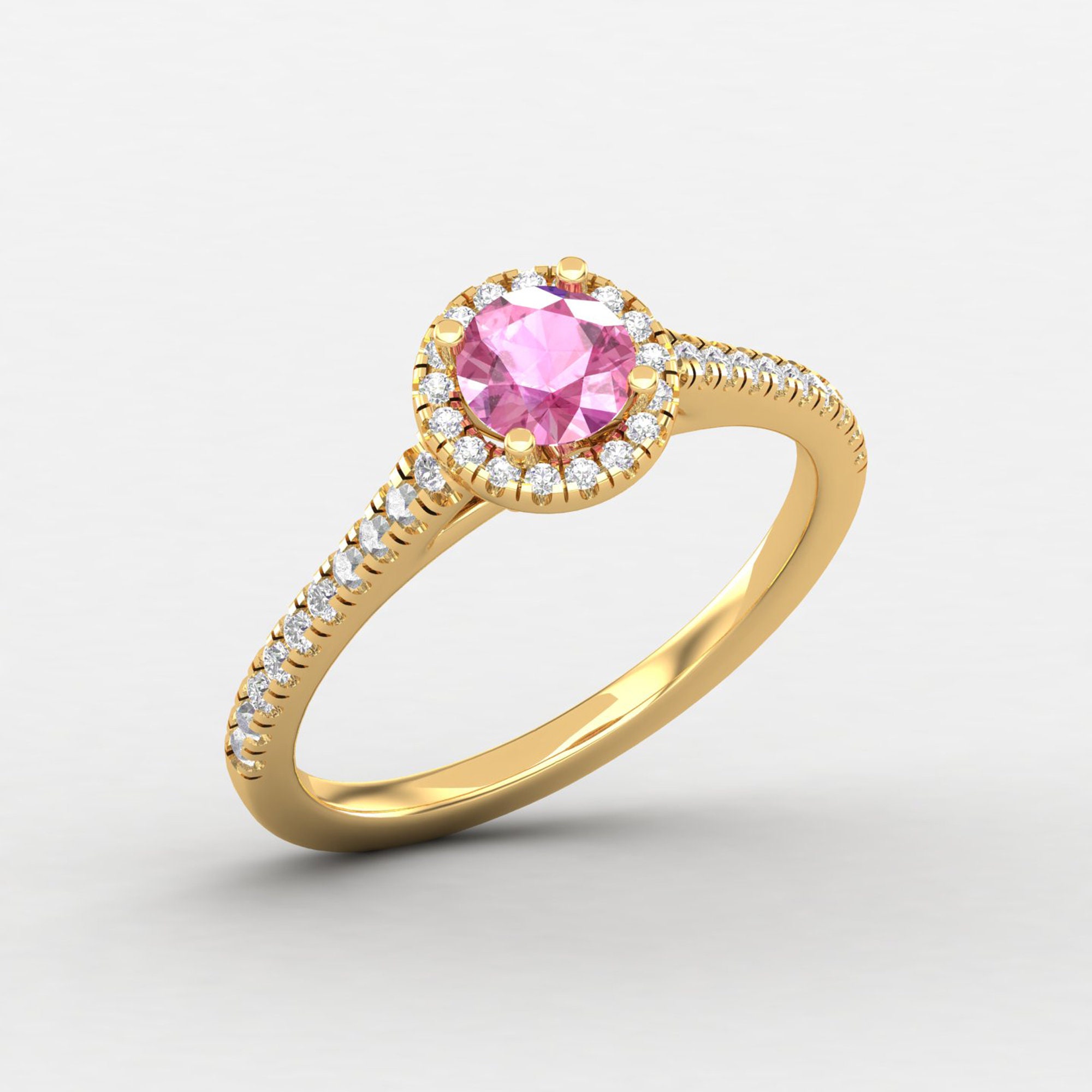 Victorian Pink Sapphire Engagement Ring, Dainty Solid Gold Vintage Art Nouveau Wedding Unique Anniversary Gift