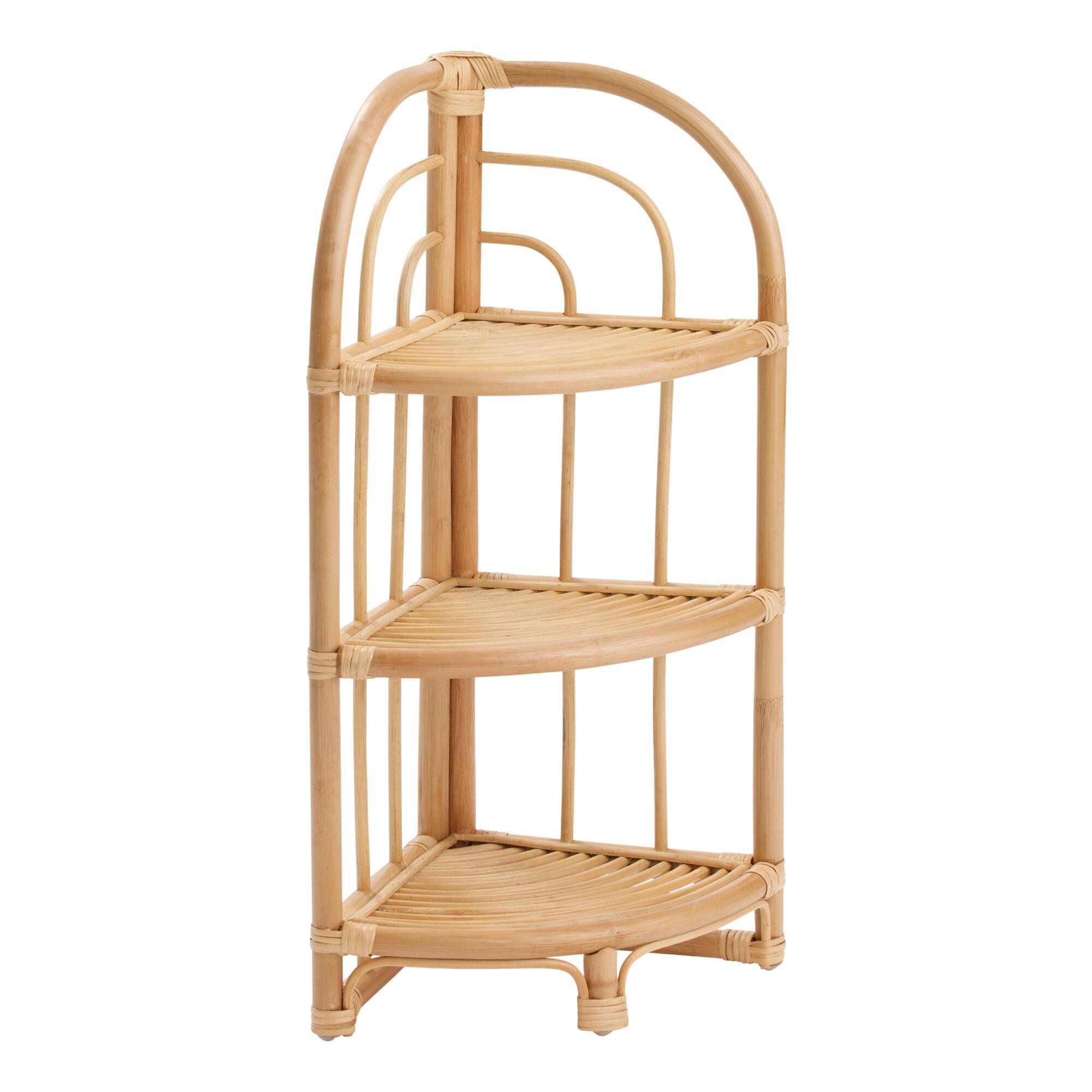 Natural Rattan Shelton Corner Shelf - Water Hyacinth by World Market