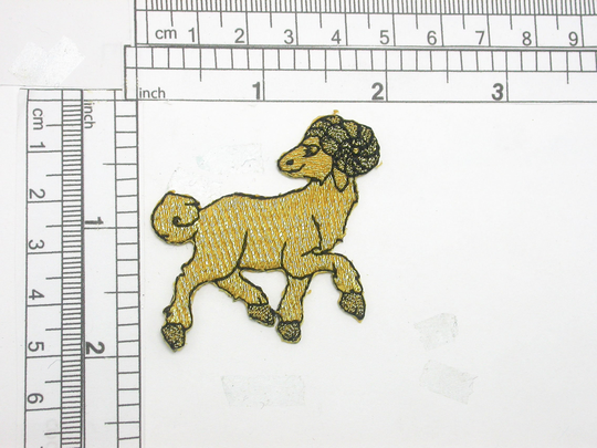 Zodiac Aries Ram Applique Embroidered Iron On Patch 2" X