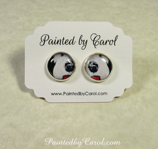 Old English Sheepdog Earrings, Dulux Dog Gifts, Oes Studs, Jewelry, Mom Earrings