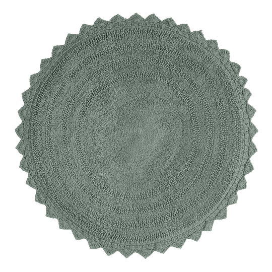 Round Laurel Wreath Green Cotton Redondo Bath Mat by World Market