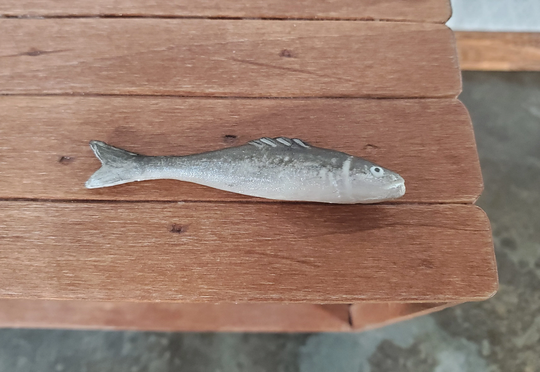Miniature Fish Mackerel For Dollhouse Food Seafood Grocer Grocery Store 1 3/4"