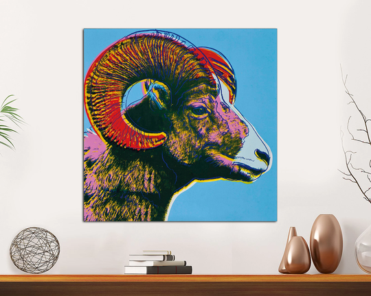 Andy Warhol, Canvas Print, Bighorn Ram Pop Art, Poster Print Wall Art Modern Decor Ready To Hang