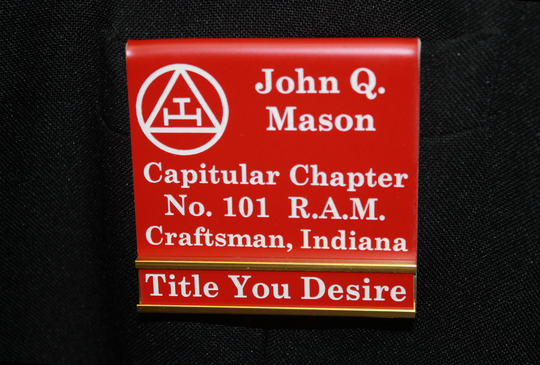R.a.m. Officer Or Members Over The Pocket Badge Magnetic W/Changeable Title Slide | Please Read Description | Discounts Available