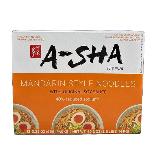 A-Sha Mandarin Style Noodle with Original Soy Sauce, 3.35 Ounce (Pack of 12)
