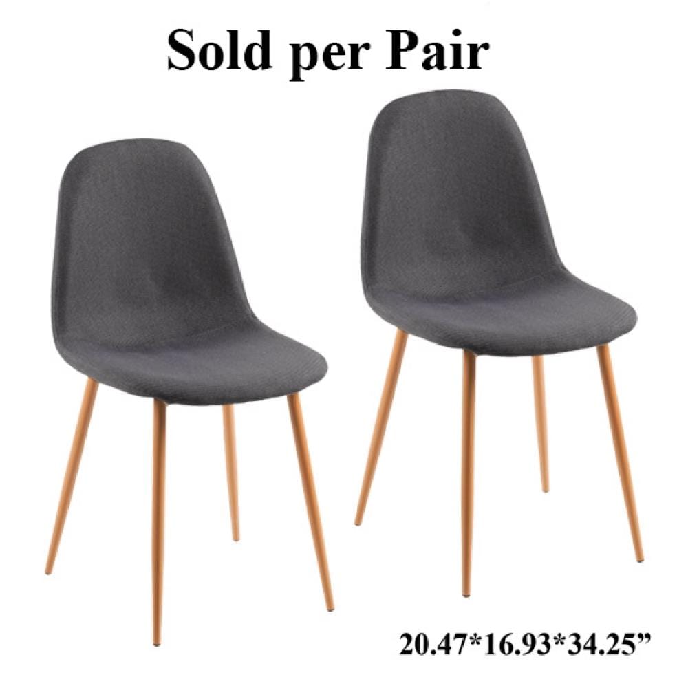 Crestview Collection Set of 2 EVOLUTION Casual Polyester/Polyester Blend Upholstered Dining Side Chair (Metal Frame) in Gray | EVPRFZR3123GRY