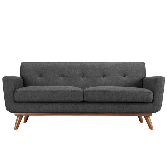 Modway Engage Midcentury Gray Polyester/Blend Loveseat | EEI-1179-DOR