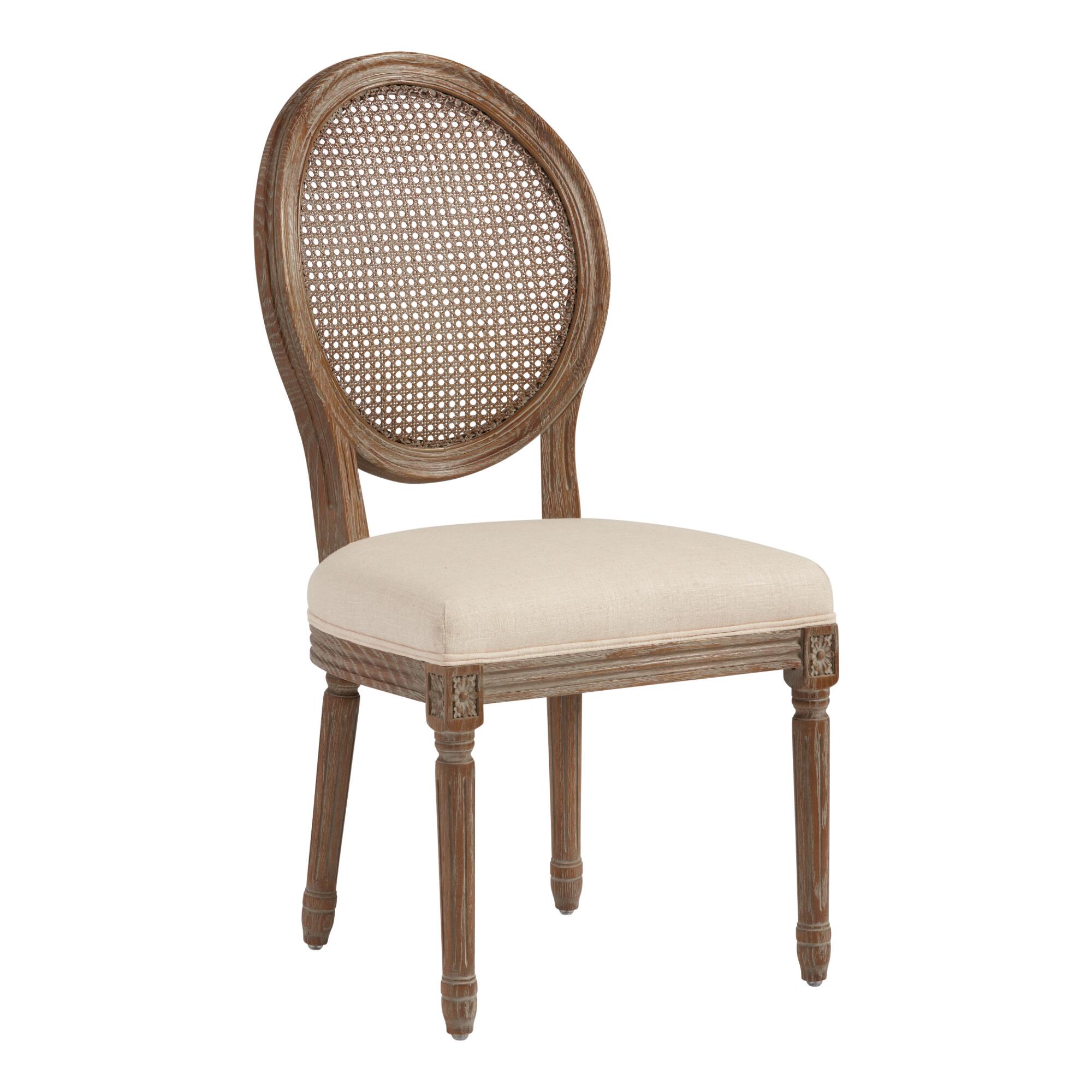 Round Cane Back Paige Upholstered Dining Chair Set Of 2 by World Market