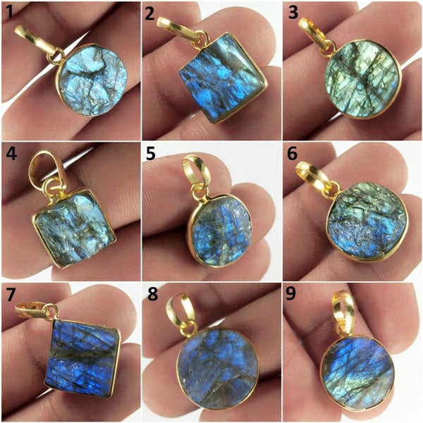Natural Spectrolite Rainbow Fire Druzy Labradorite Pendants Gold Plated Bezel Pendant Making Diy Necklace Jewelry Finding Supply