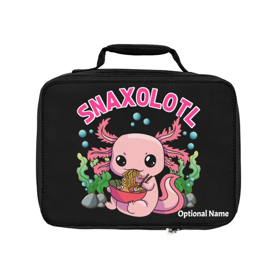 Axolotl Lunch Bag Kids, Snacks, Snaxolotl, Ramen, Pho Ramen Gifts, Box Insulated Zipper