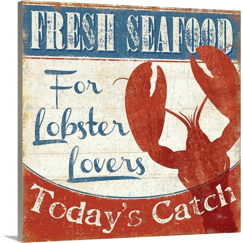 GreatBigCanvas Fresh Seafood I by Pela Studio 16-in H x 16-in W Abstract Print on Canvas | 1395556-24-16X16