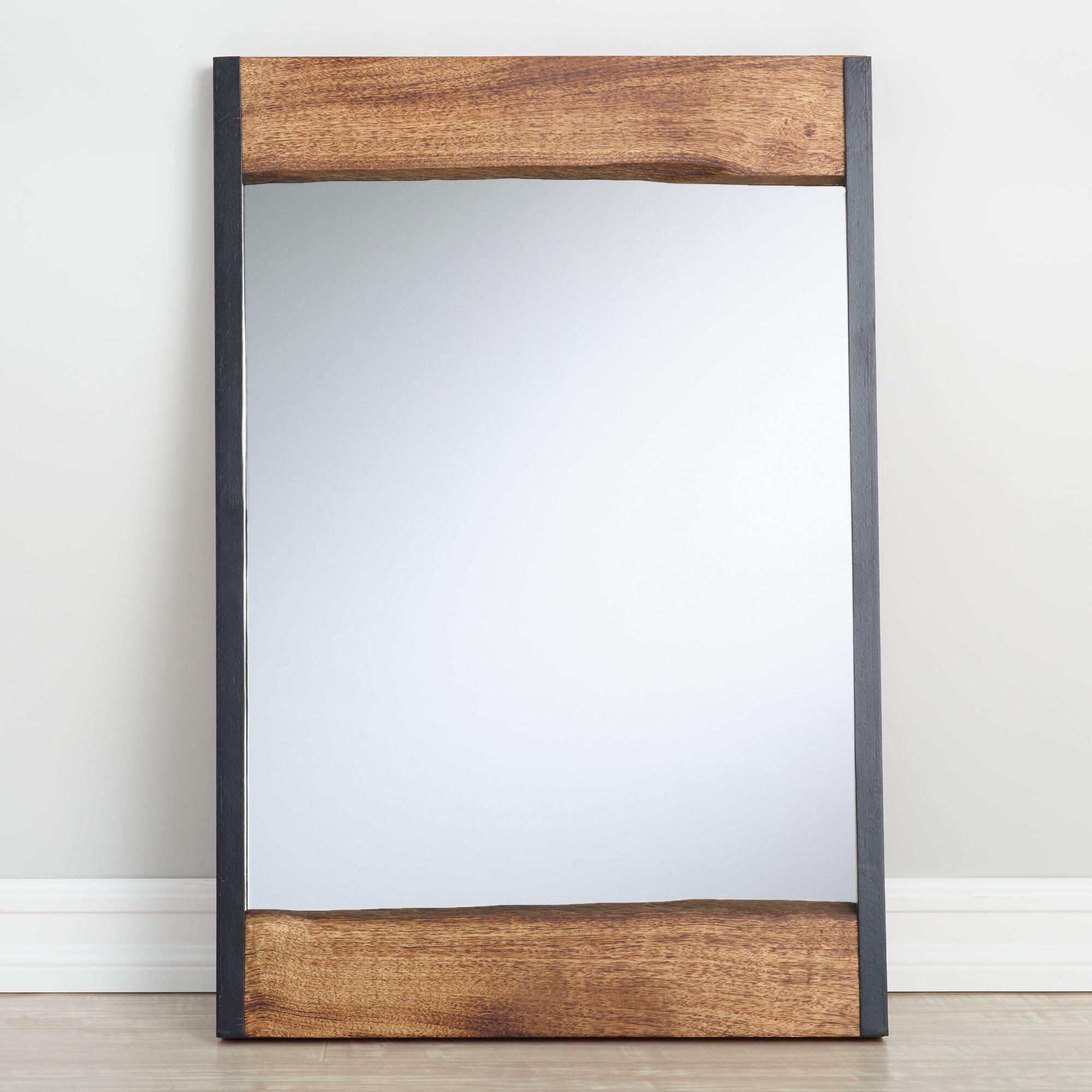 Small Walnut Brown Live Edge Mirror: Brown/Natural - Wood by World Market