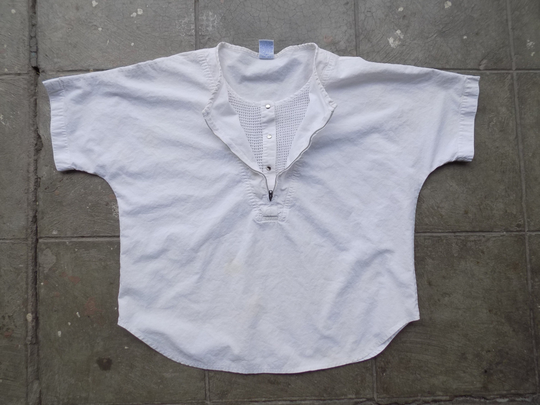 Rare Vintage Bay Club By Catalina White Half-Zip Blouse Xl