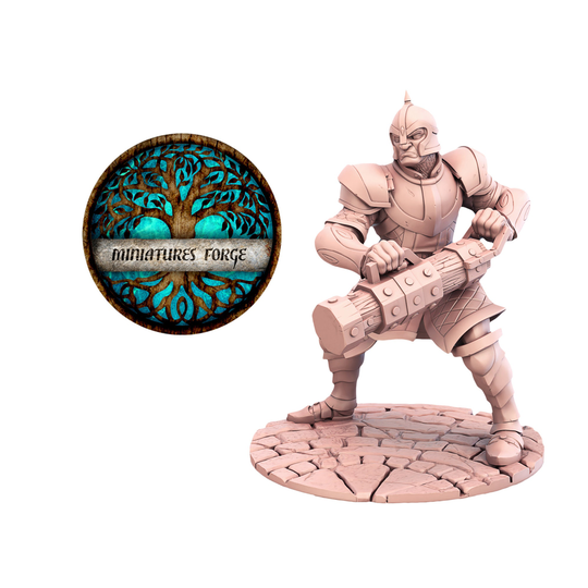 Stl City Guard With Ram Stl Miniatures - Get Free Wooden Rpg Engraved Box Dnd | Dungeons & Dragons D&d Tabletop