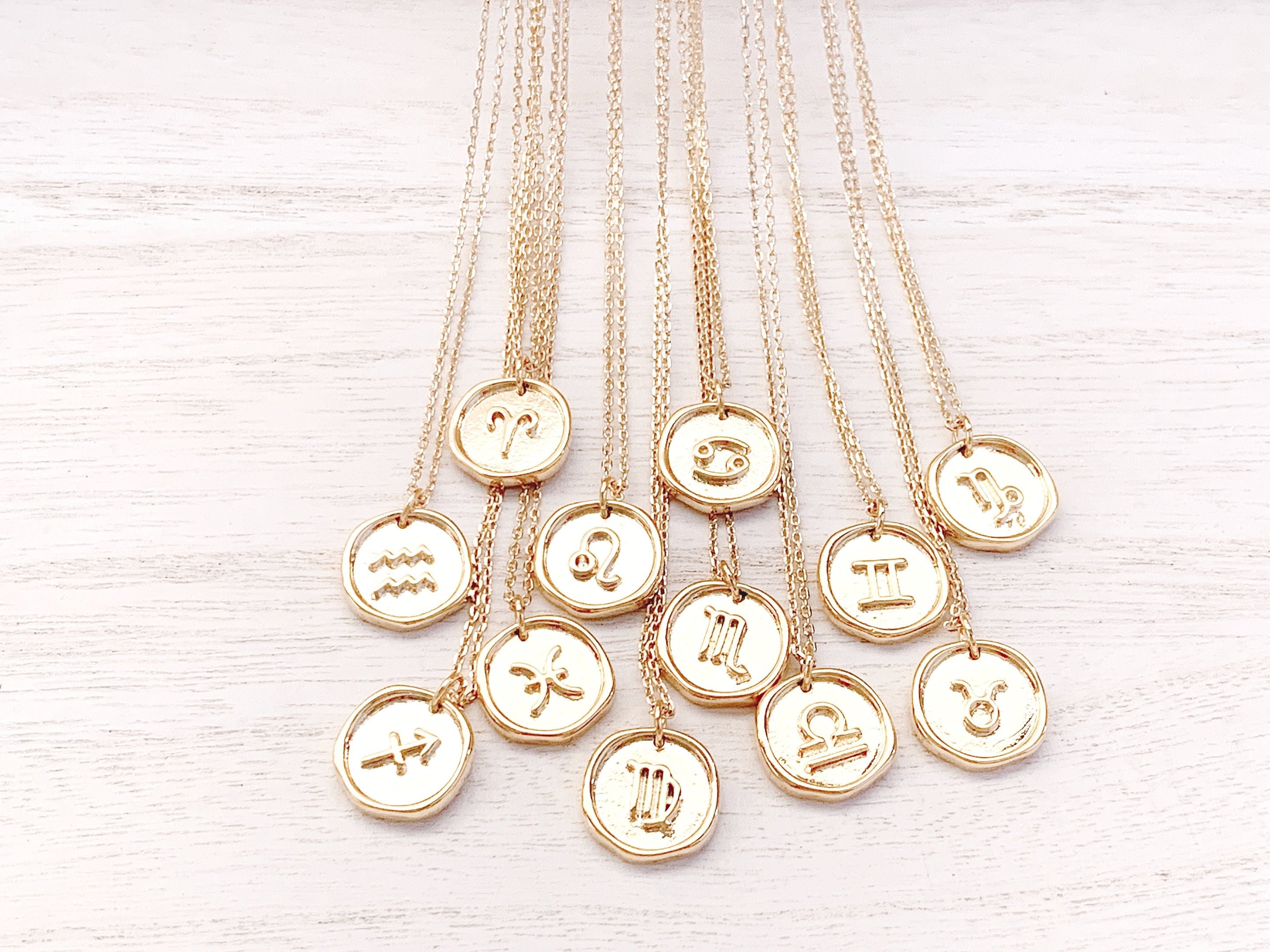 Gold Zodiac Necklace, Celestial Jewelry, Personalized Gift, Necklace, Birthday Gift For Her, Christmas Gift, Jewelry