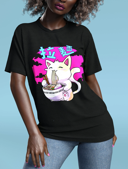 Cat Tee, Funny T-Shirt, Psychedelic Rave T-Shirt, Pastel Goth T-Shirt