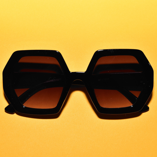 Retro 1970S Vintage Style Elton Oversized Hexagon Square Sunglasses | Multiple Colors