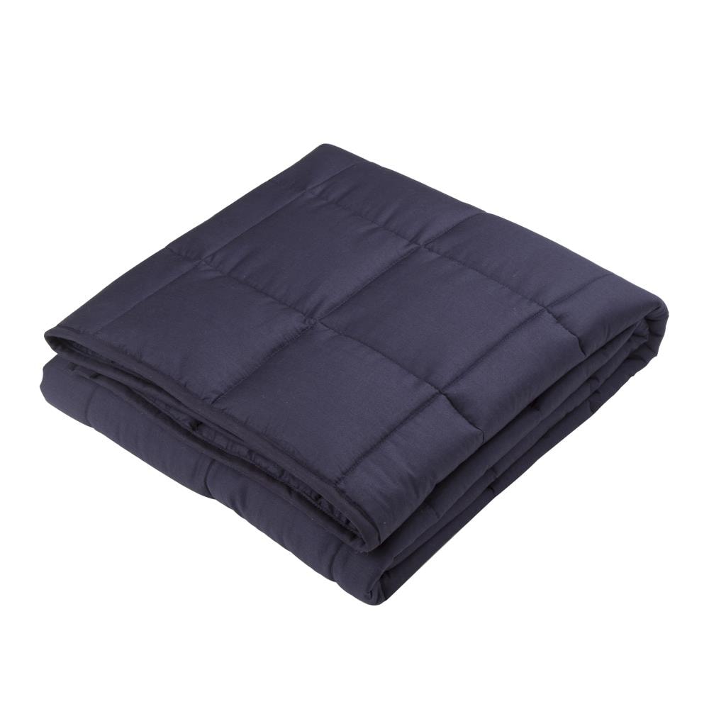 Glitzhome Navy Blue Blend Blanket Polyester | 1126203370