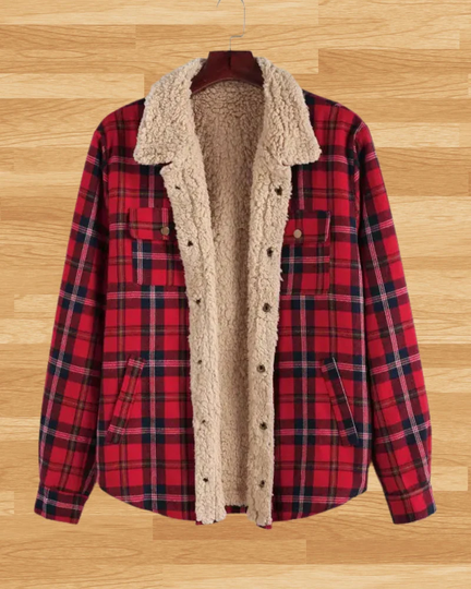 Plaid Flannel Shirt Jacket Wool Blend Cozy Comfy Teddy Sherpa Winter Coat Oversized