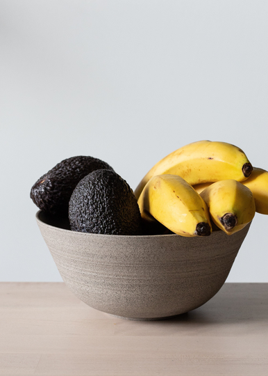 stoneware Ceramic Salad Bowl, Grey Fruit Bowls, White Matte Glaze Rustic Serving Modern Farmhouse Large Mothers Day Gift
