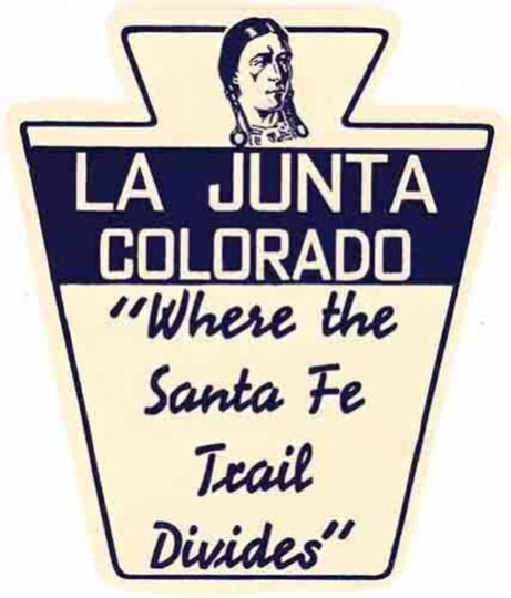 Vintage 1950's Style La Junta Co Colorado Santa Fe Trail Retro Travel Decal Sticker State Map