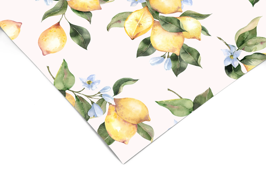 Lemon Blossoms Kitchen Contact Paper | Shelf Liner Drawer Peel Stick Removable Wallpaper & 77
