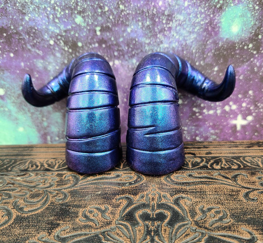 Sapphire Blue Ram Costume Horns - Made To Order Cosplay Horn Headband, Halloween Costume, Tiefling Cosplay, Pan Satyr