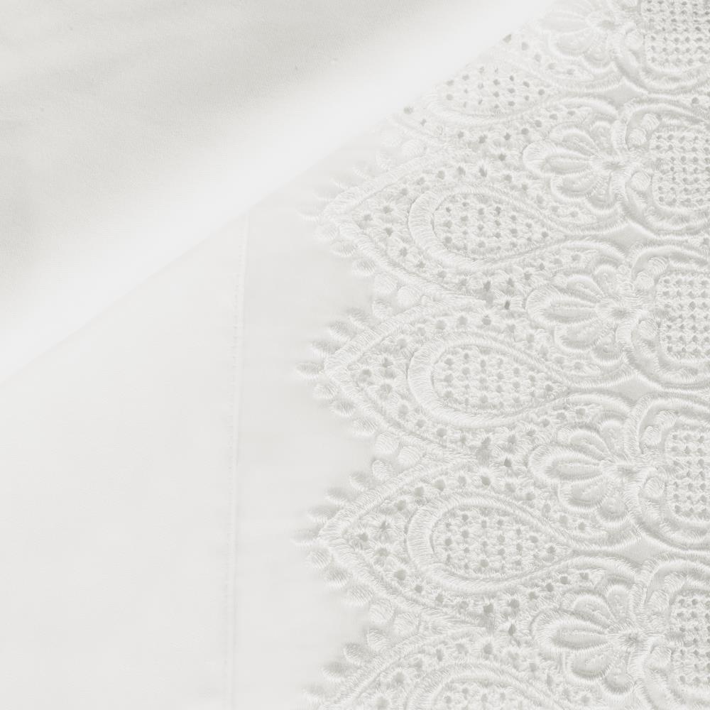 Grace Home Fashions RENAURAA Smart King Cotton Blend Bed Sheet in White | 1400CVC_CL-LC KG WH