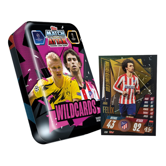 Topps Match Attax 2020-21 Champions League Mega Tin Wild Cards | 50 Cards, Includes 15 Exclusive & A Limited Edition Joao Felix