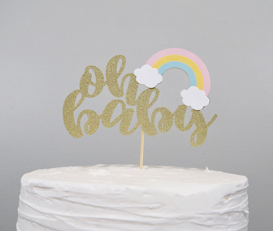 Rainbow Cake Topper, Baby Shower, Theme Lemon Oh Theme