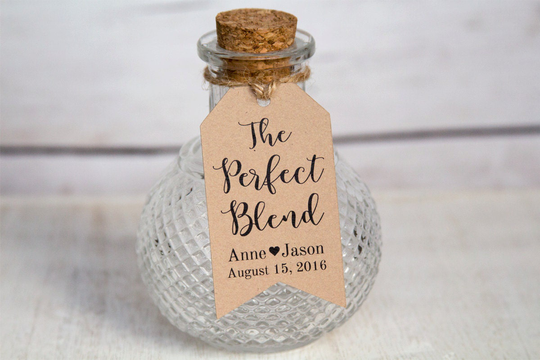 The Perfect Blend Tag - Small Size Wedding Favor Tags Tea Favors Coffee Candle 40 Pieces