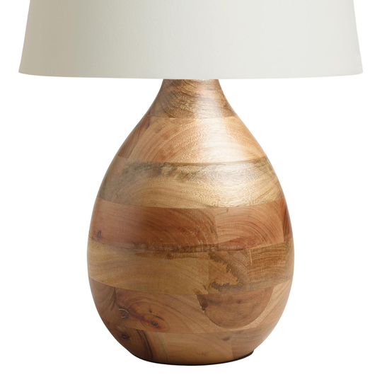 Wood Teardrop Table Lamp Base -