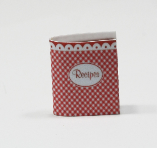 Dollhouse Miniature 112 Red & White Plaid Kitchen Cookbook