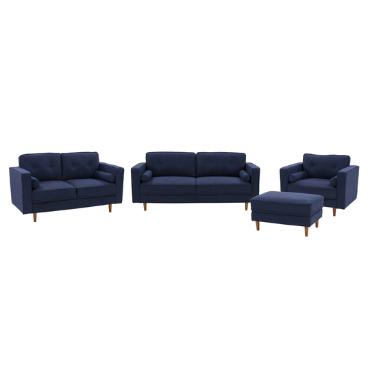 CorLiving Mulberry Modern 4-Piece Polyester/Polyester Blend Grey Living Room Set in Gray | LGA-401-Z1