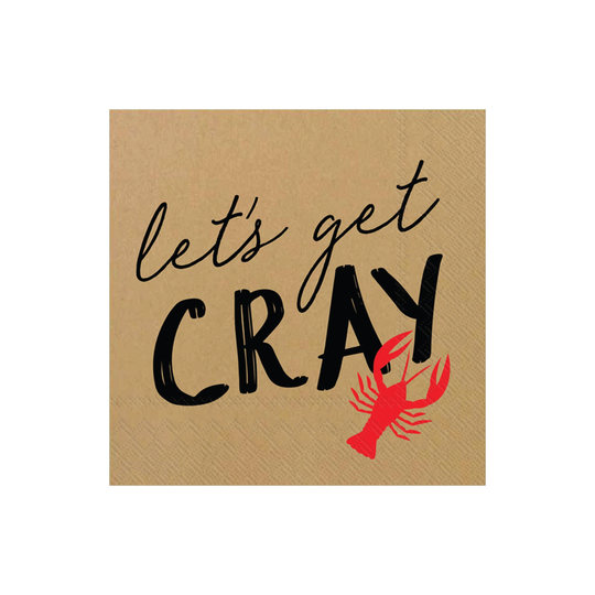 Let's Get Cray Lunch Napkins 20Ct | Crawfish Birthday Boil Party Lobster Decorations Nautical Bachelorette